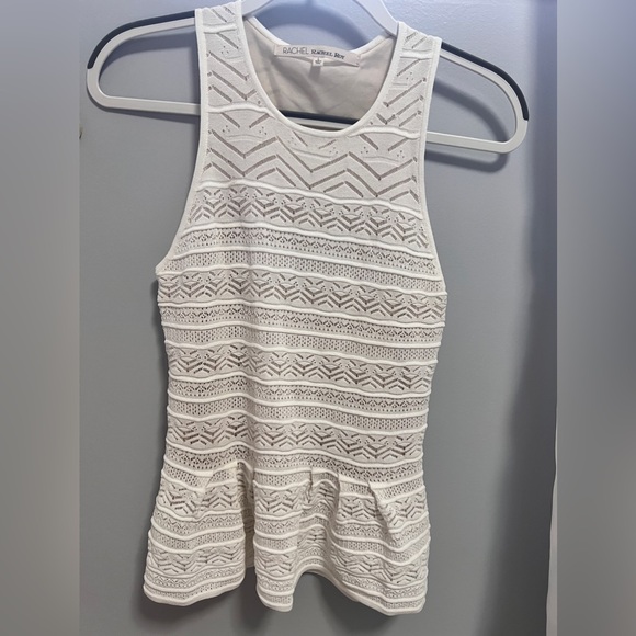 RACHEL Roy Fitted Lace Peplum Top sz Large tank lace - Picture 2 of 7